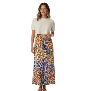 Farm Rio Vibrant Organic Abstract Print Flowy Maxi Skirt - Size Medium